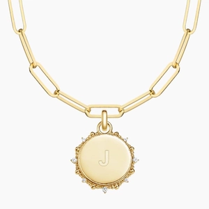 14K Yellow GoldEngravable Diamond Sunlight Charm