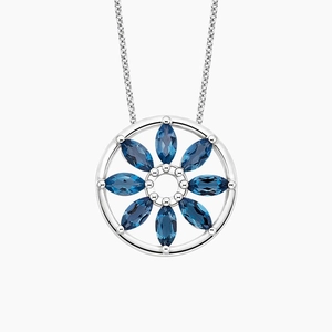 SilverSunflower London Blue Topaz Pendant