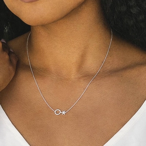 14K Yellow GoldNon-Binary Symbol Diamond Pendant (1/5 ct. tw.)