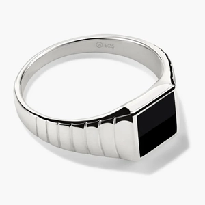 Black Onyx Square Signet Ring$148 Material & Stone Options   Sterling Silver,