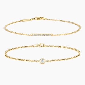 18K Yellow GoldThe Minimalist Diamond Bracelet Set