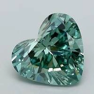 2.6 Ct. Fancy Vivid Bluish Green Heart Lab Created Diamond