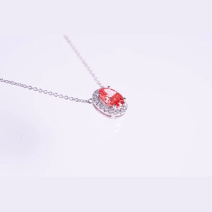 Red Oval Diamond Necklace