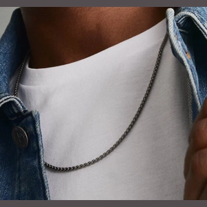 Round Box Chain Necklace Titanium