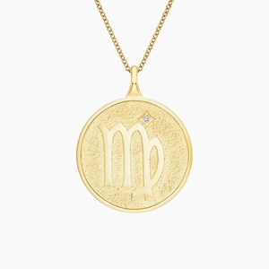 14K Yellow GoldLuxe Virgo Zodiac Pavé Pendant
