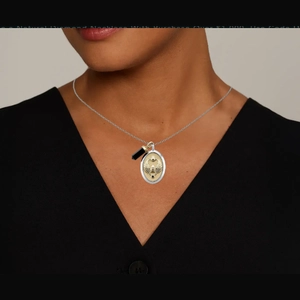 Scarab Black Onyx and Diamond Pendant in 14K Yellow Gold and 14K White Gold