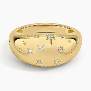 Libra Zodiac Constellation Diamond Dome Ring