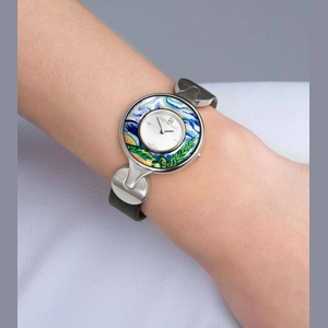 Watch Helena / Alligator watch strap - black
