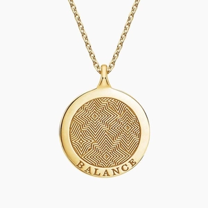 14K Yellow Gold888 Balance Medallion Necklace