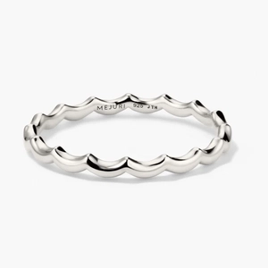Slim Charlotte Stacker Set Sterling Silver, Lab Grown White Sapphire