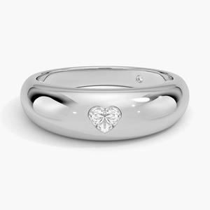 Amara Heart Shaped Lab Diamond Dome Ring