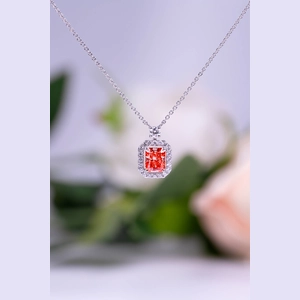 Red Radiant Diamond Necklace