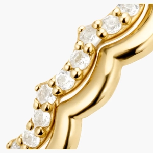 Slim Charlotte Stacker Set 18k Gold Vermeil, Lab Grown White Sapphire