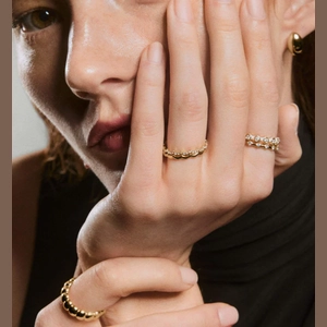Slim Charlotte Stacker Set 18k Gold Vermeil, Lab Grown White Sapphire