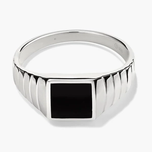Black Onyx Square Signet Ring$148 Material & Stone Options   Sterling Silver,