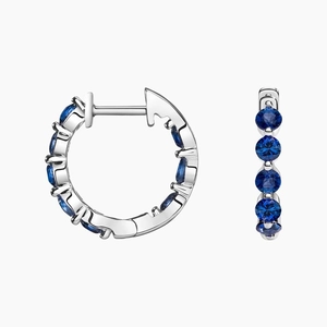 18K White GoldAmalfi Sapphire Hoop Earrings