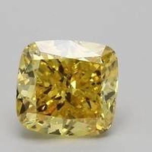 1.26 Ct. Fancy Vivid Yellow Cushion Lab Created Diamond