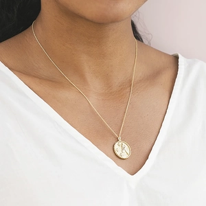 14K Yellow GoldVirgo Zodiac Diamond Pendant