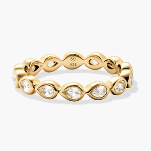 Ava Eternity Band 18k Gold Vermeil, Lab Grown White Sapphire
