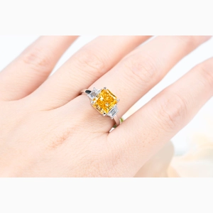 Yellow Radiant Diamond Ring