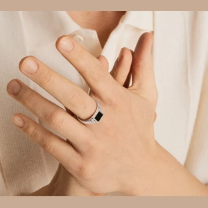 Black Onyx Square Signet Ring$148 Material & Stone Options   Sterling Silver,