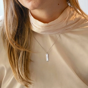 Engravable Bar Diamond Pendant