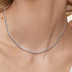 Petite Lab Diamond Tennis Necklace