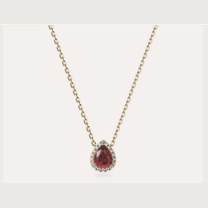 Classic Halo Pear Gemstone Diamond Necklace