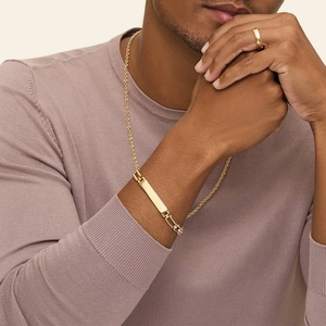 14K Yellow GoldHomme Engravable ID Bracelet
