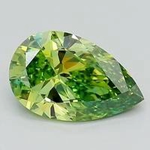 1.09 Ct. Fancy Vivid Green Pear Lab Created Diamond