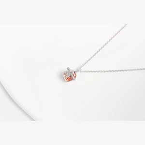 Pink Radiant Diamond Necklace