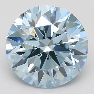 2.51 Ct. Fancy Vivid Blue Round Lab Created Diamond