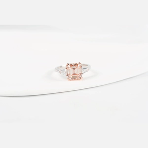 Pink Emerald Diamond Ring