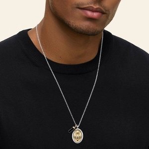 14K Yellow Gold and 14K White GoldScarab Black Onyx and Diamond Pendant