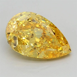 7.02 Ct. Fancy Vivid Yellow Pear Lab Grown Diamond