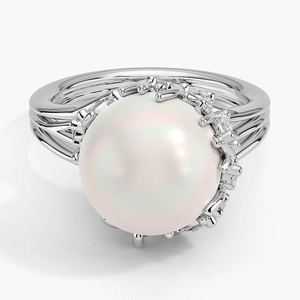 Cotillion Cultured Pearl and Diamond Cocktail Ring