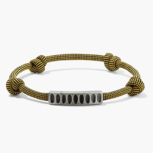 Colosseum Cord Bracelet Oxidized Sterling Silver, Yellow and Black Cord