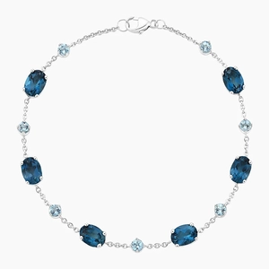 SilverMaris London Blue Topaz and Aquamarine Bracelet