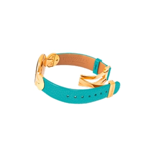 Watch Helena / Calf leather watch strap - turquoise