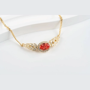 Red Oval Diamond Bracelet