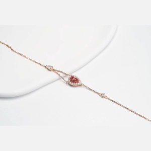 Red Pear Diamond Necklace