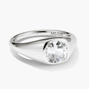 Jude Pinky Signet Ring Lab Grown White Sapphire, Sterling Silver