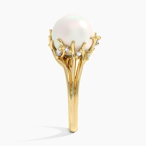 Cotillion Cultured Pearl and Diamond Cocktail Ring