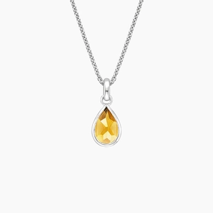 SilverTeardrop Citrine Pendant