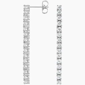 18K White GoldLab Diamond Tennis Earrings