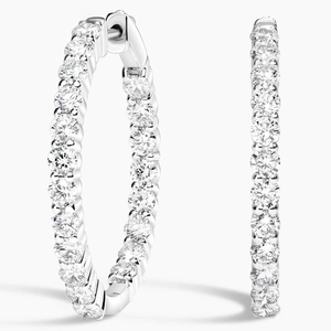18K White GoldAlisha Lab Grown Diamond Hoop Earrings (3 3/4 ct. tw.)
