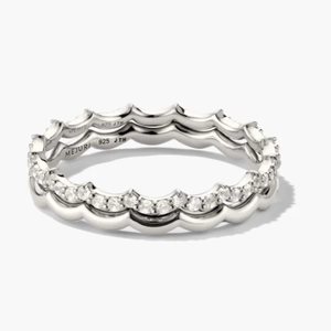 Slim Charlotte Stacker Set Sterling Silver, Lab Grown White Sapphire
