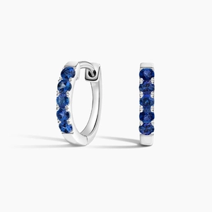 14K White GoldSoiree Sapphire Huggie Earrings