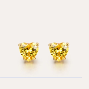 Solitaire Heart Cut Diamond Stud Earring, 1ct