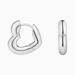 Heart Shaped Tube Hoop Earrings